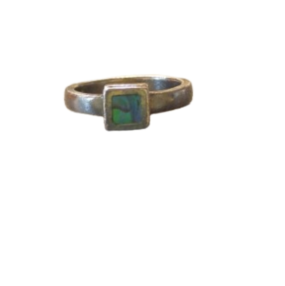 Sterling silver opal ring